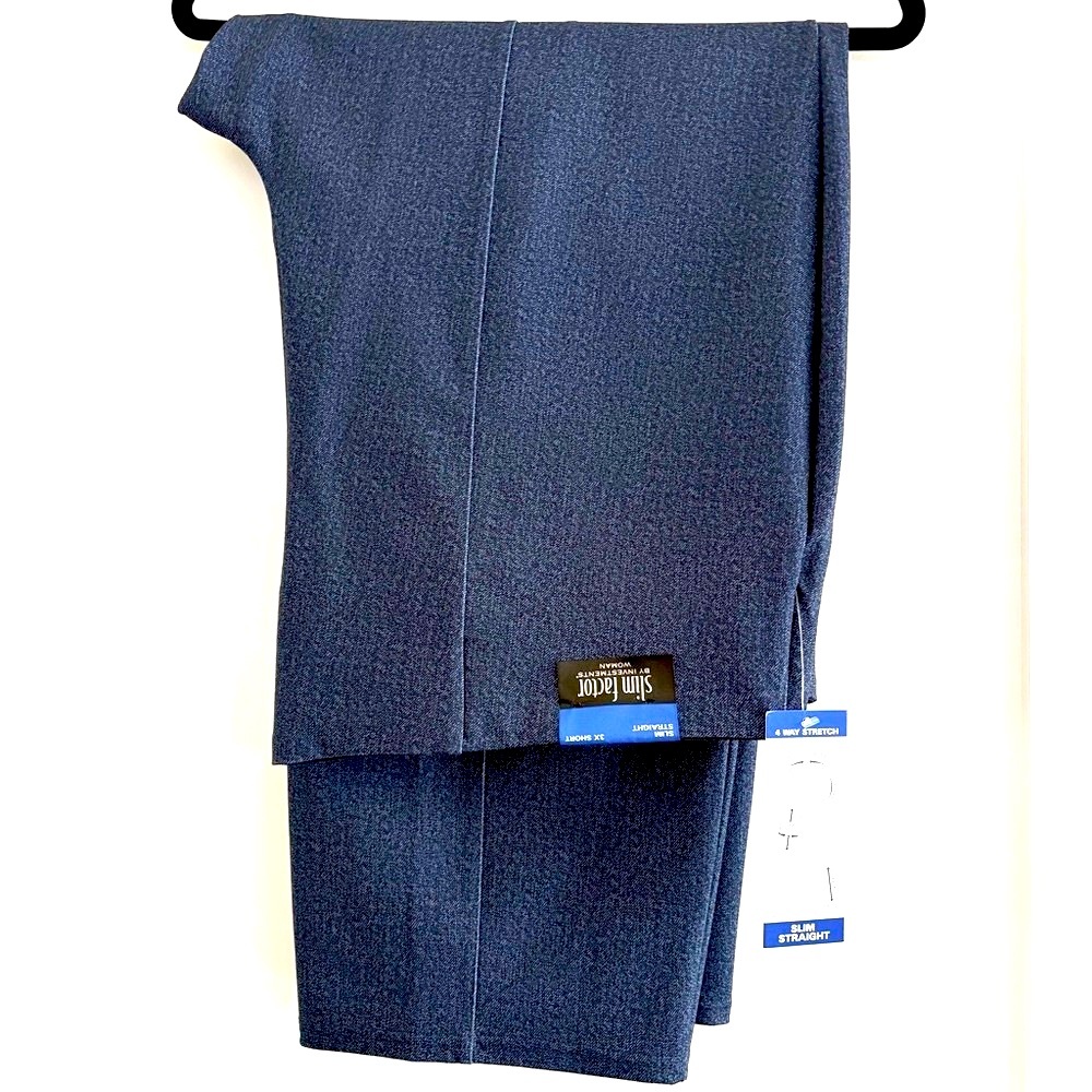 Slim Factor by Investments Slim Straight Fit Pants 4 Way Stretch size 3X Short